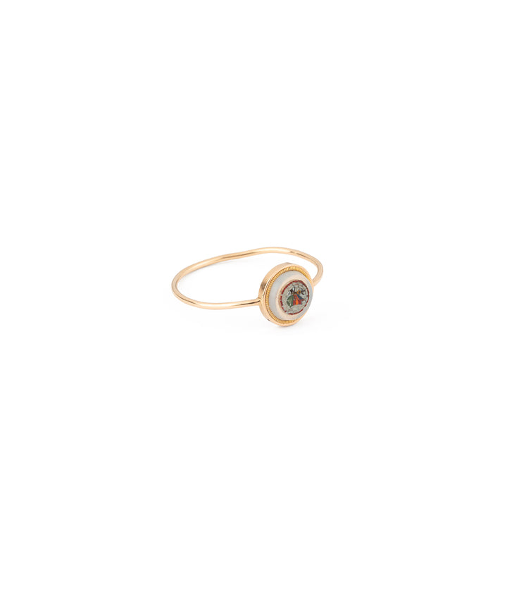 Victorian gold micro-mosaic ring Kimama - Caillou Paris