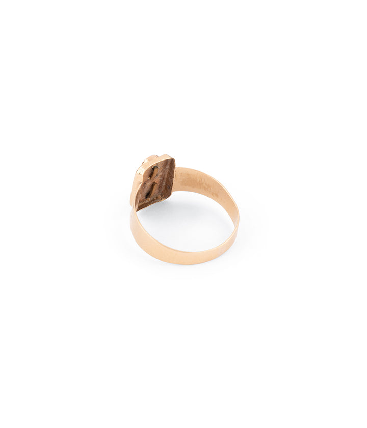 Victorian gold ring turquoise and pearl "Tieriu" - Caillou Paris