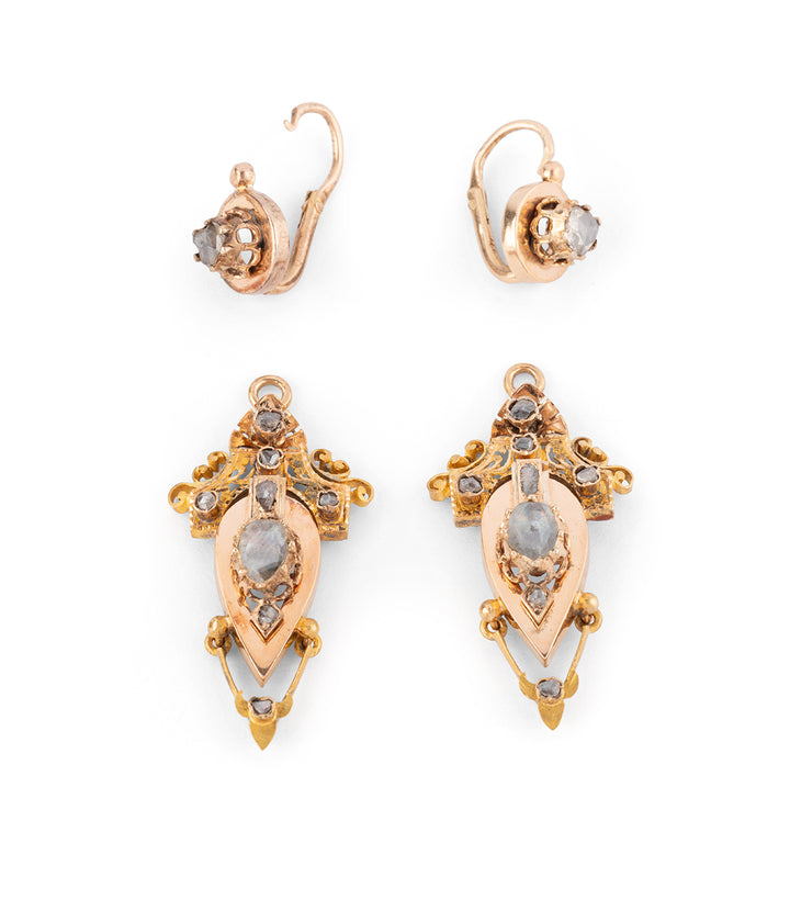 Victorian nigh and day earrings "Tymen" - Caillou Paris