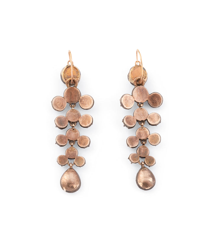 Victorian night and day earrings diamonds and silver "Ronny" - Caillou Paris