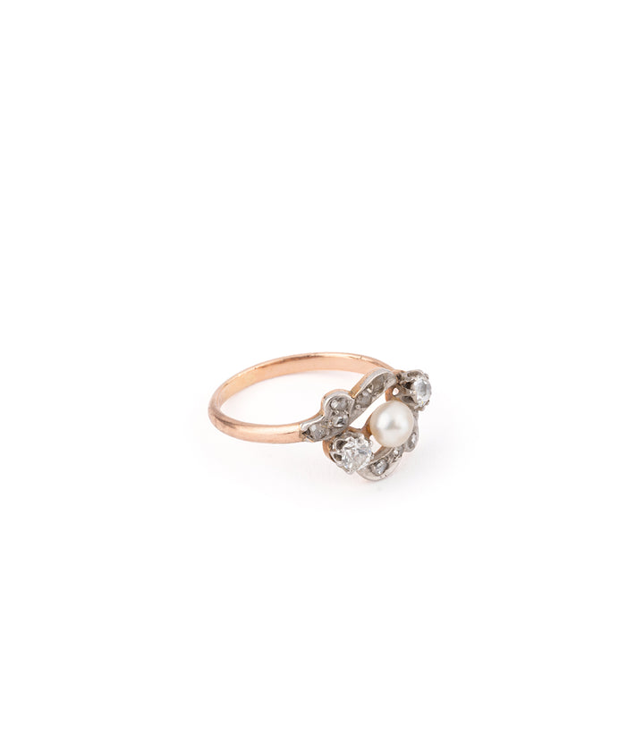 Victorian pearl diamond engagement ring "Elena" - Caillou Paris