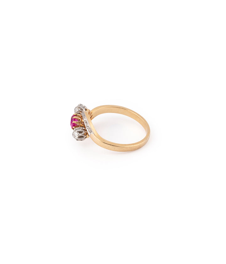 Victorian ruby diamond engagement ring "Godon" - Caillou Paris