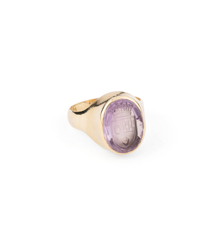 Victorian signet ring amethyst intaglio "Adda" - Caillou Paris