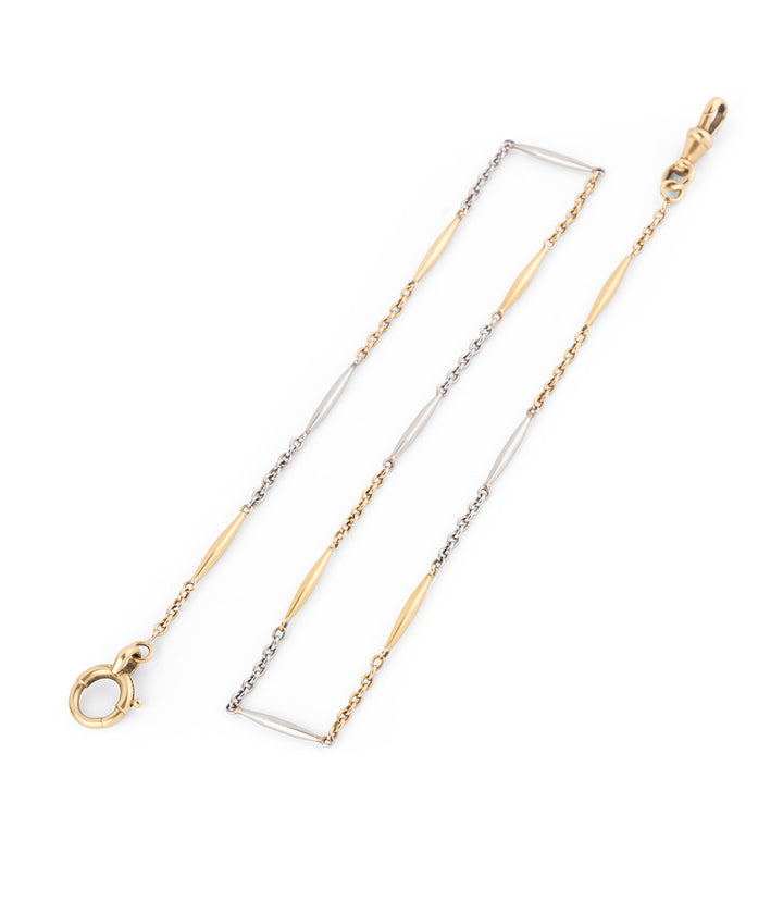 Victorian watch chain necklace 18k gold "Marcy" - Caillou Paris