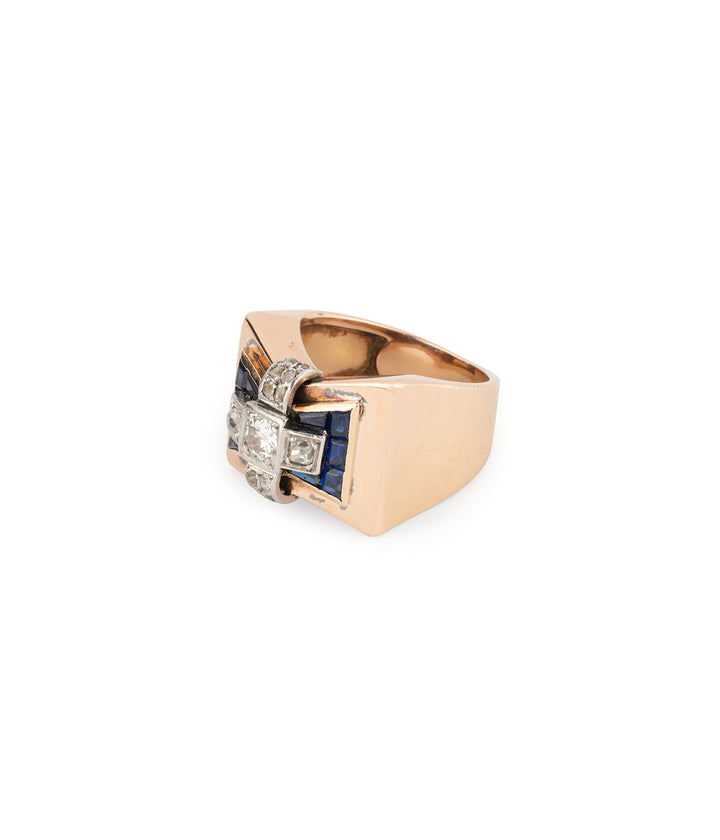 Vintage-18k-gold-ring-18k-gold-sapphire-Galvina-Caillou-Paris