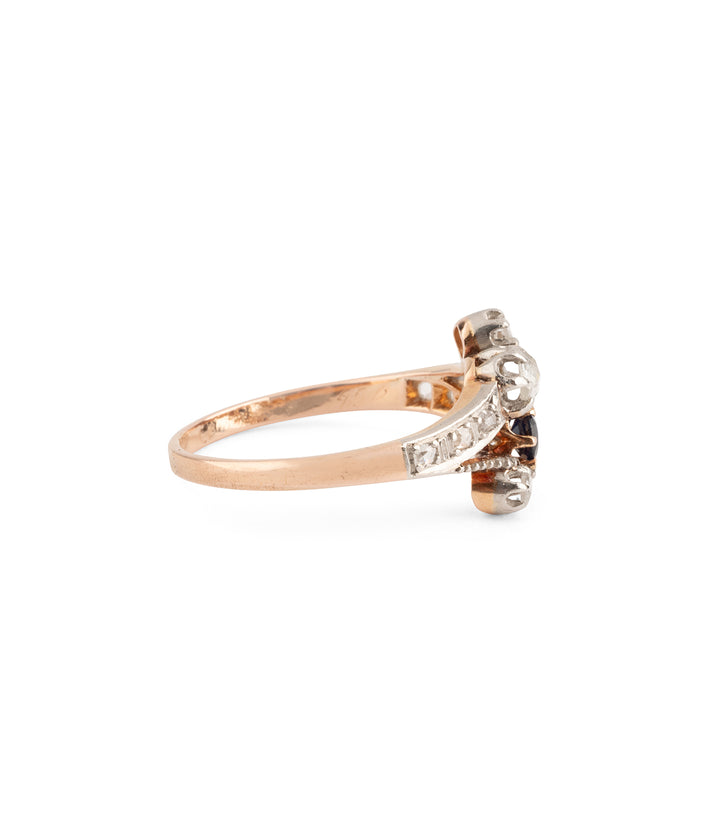 Vintage-18k-gold-ring-diamonds-sapphire-Judi-Caillou-Paris