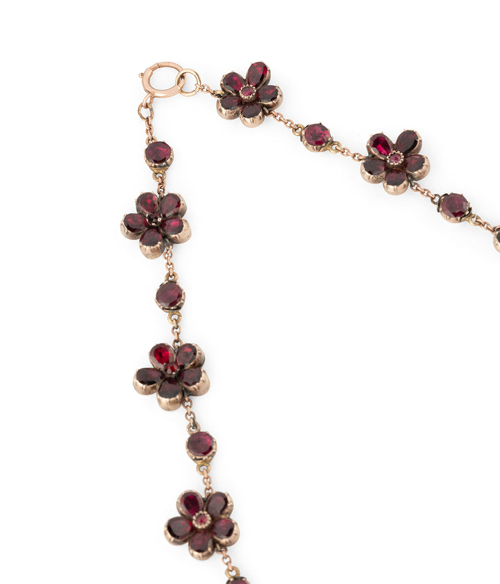 Vintage-gold-necklace-garnet-Francez-Caillou-Paris