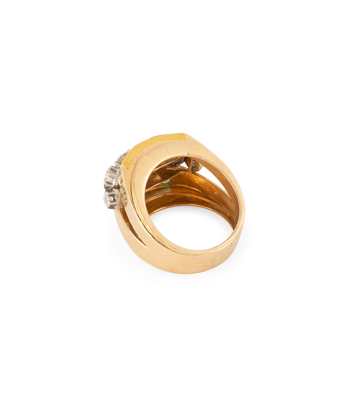 Vintage-gold-ring-emeralds-diamonds-Gull-Caillou-Paris