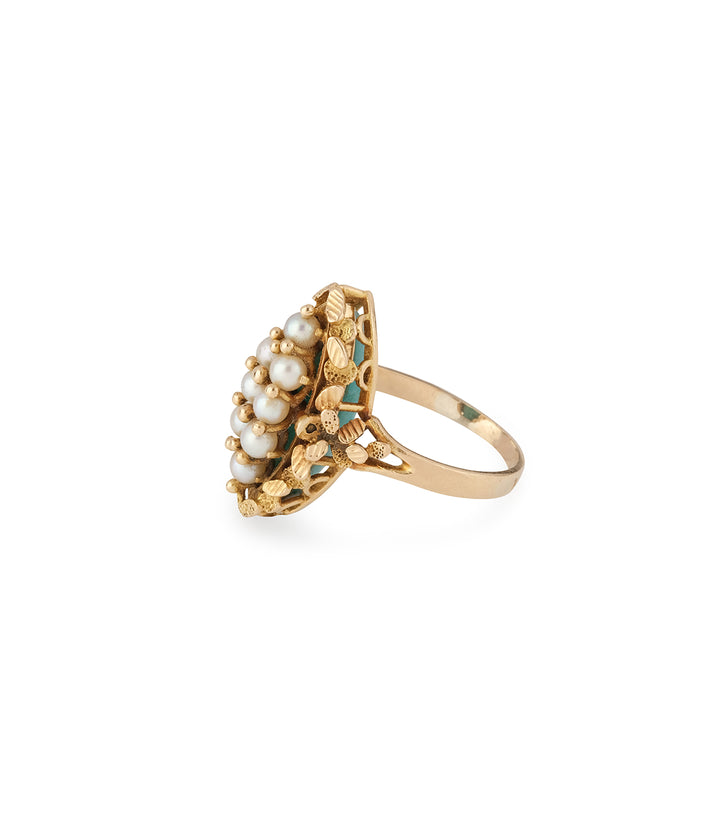 Vintage-ring-amazonite-pearls-Odet-Caillou-Paris