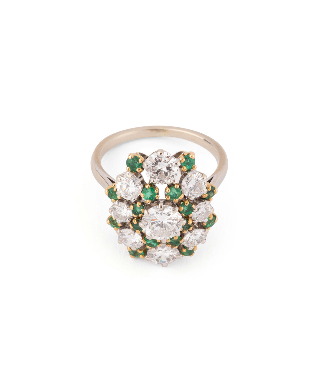 Vintage ring diamonds and emeralds "Dagny" - Caillou Paris