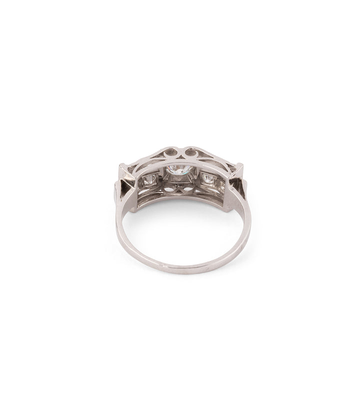 Antique platinum diamonds ring Art deco "Odala" - Caillou Paris