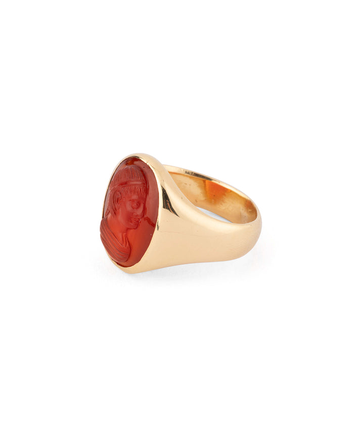 victorian cornelian cameo ring gold "Quay" - Caillou Paris