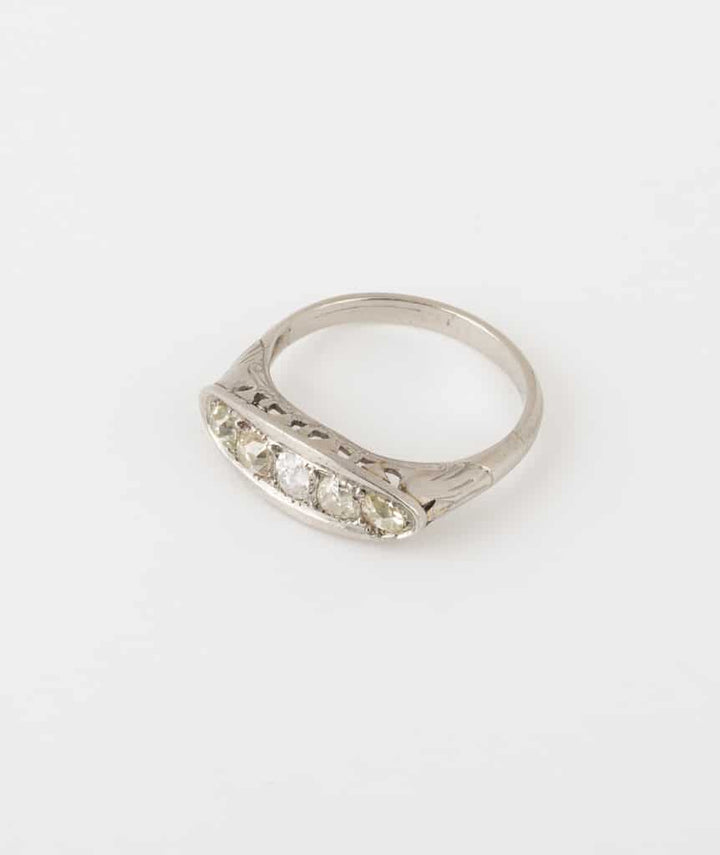 Bague jarretière diamants côté 1