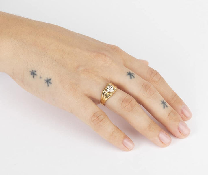Bague jonc diamant porter