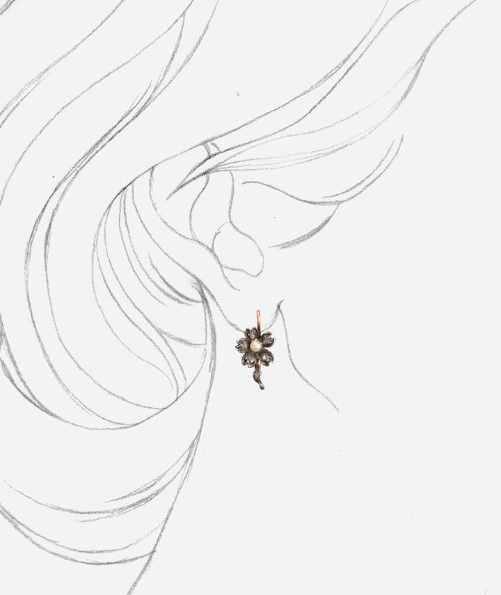 Boucle d'oreille single "Renoncule"