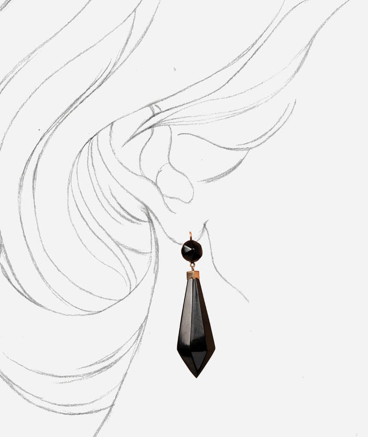 Pendants d'oreilles jais