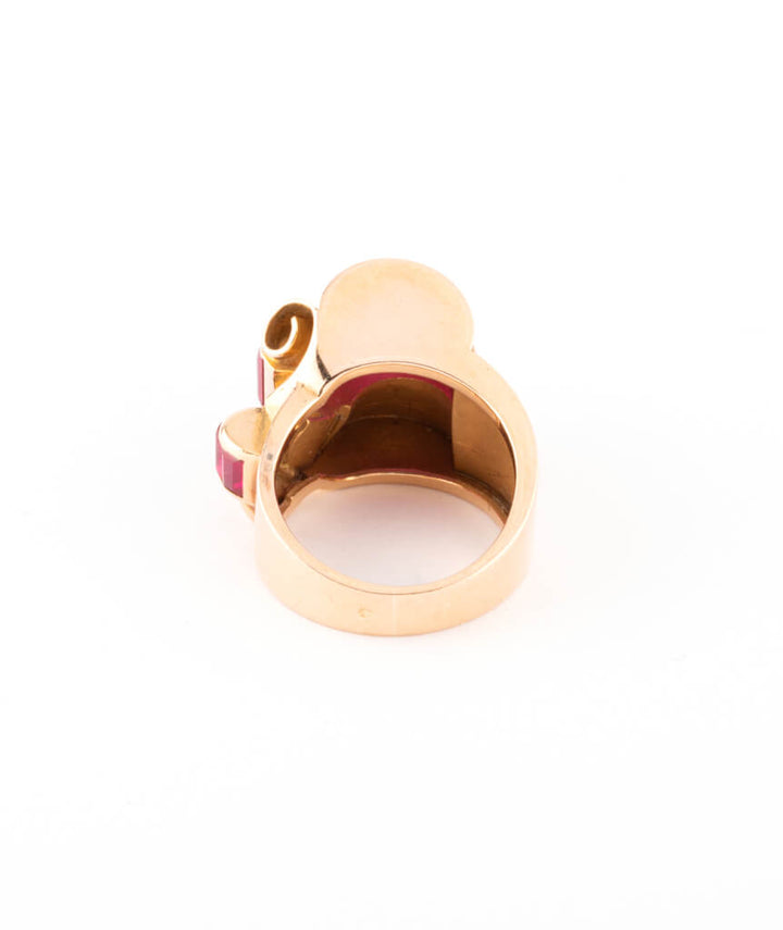 Bague tank or et rubis Mura dos