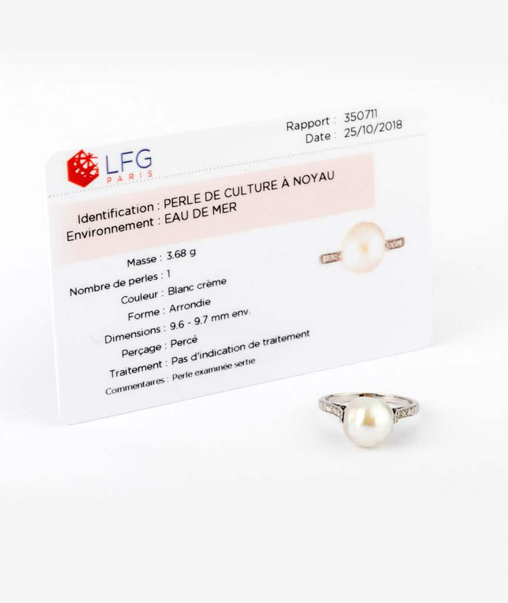 Bague AKOYA certificat
