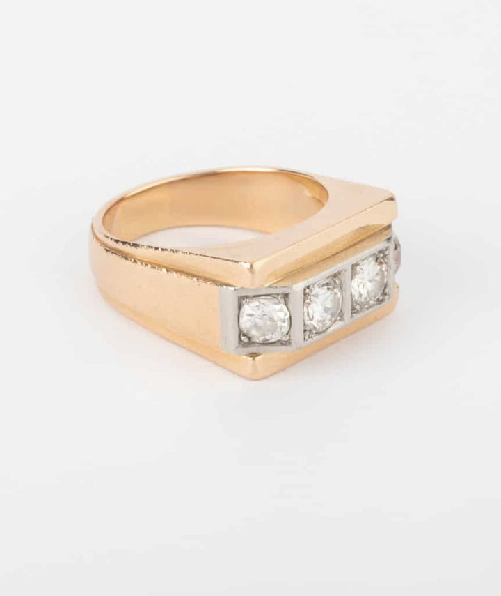 Bague ancienne en or et diamants Forza droite - Caillou Paris