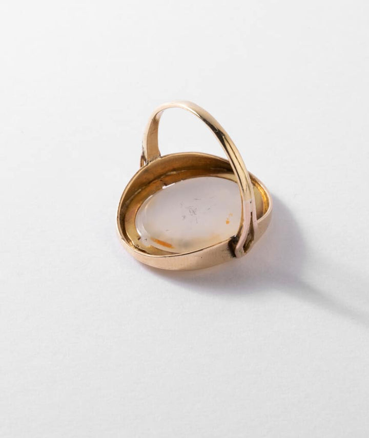 CAILLOU PARIS - Bague intaille calcédoine à plat