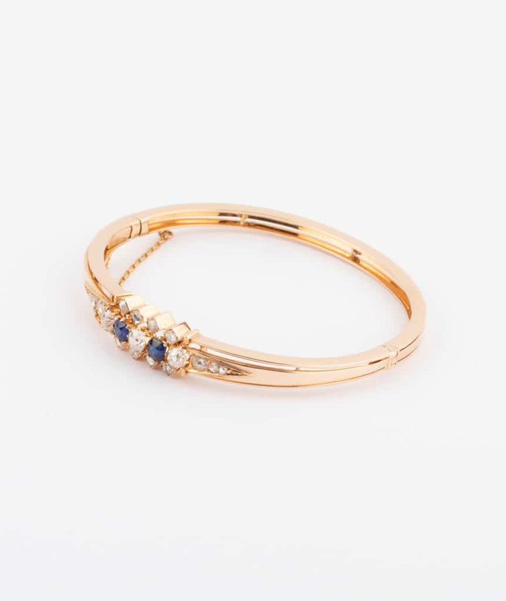 Bracelet ancien diamants et saphirs côté 2