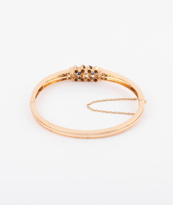 Bracelet ancien diamants et saphirs dos