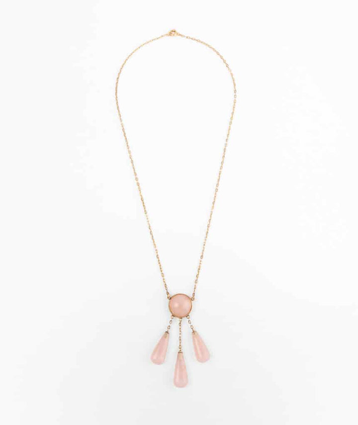 Collier ancien quartz rose Blush - Caillou Paris