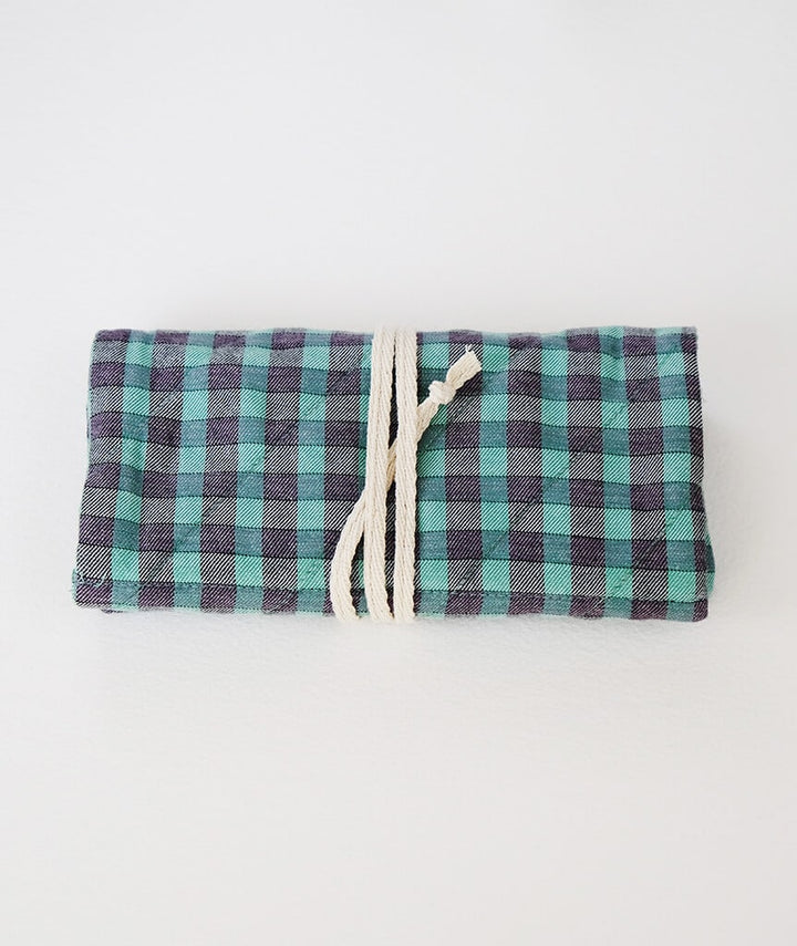 CAILLOU PARIS - POCHETTE CARREAUX VIOLET-VERT