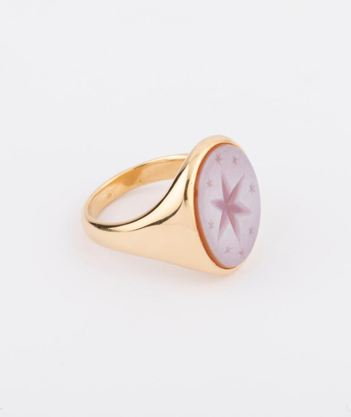 Bague intaille étoile droite