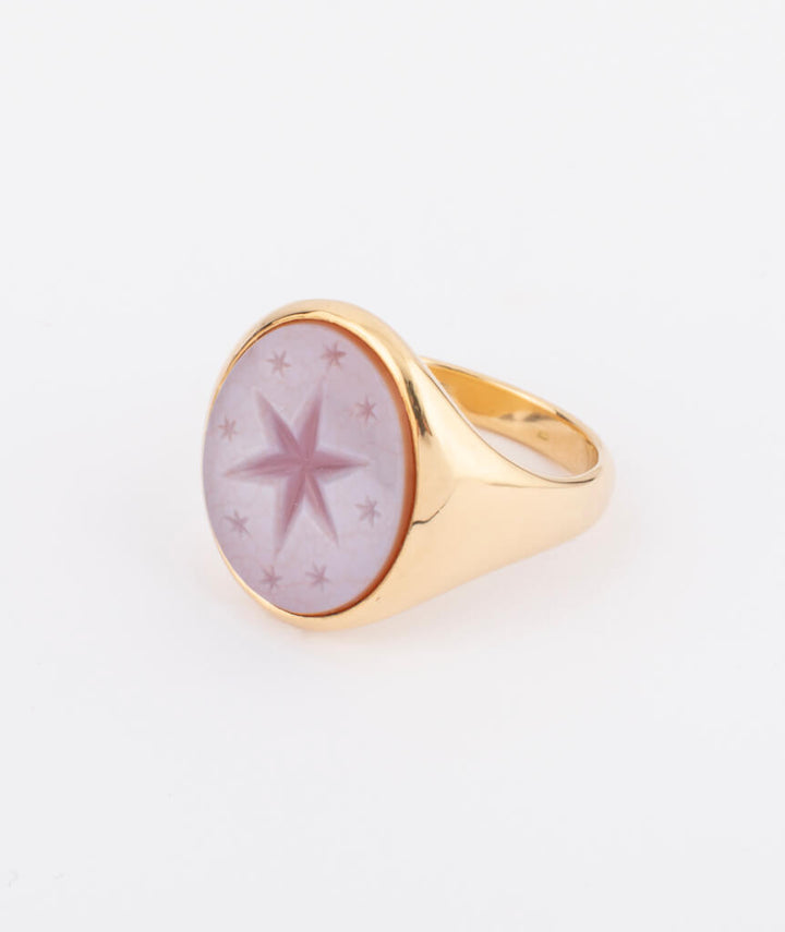 Bague intaille étoile gauche