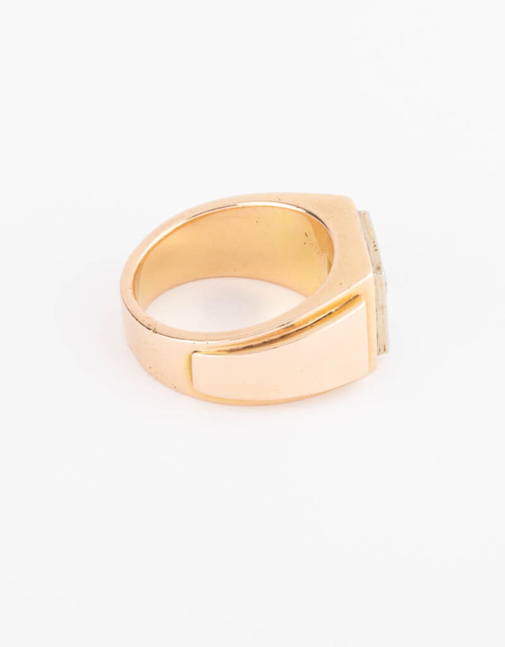 Caillou Paris - Bague Art deco Peta profil droit
