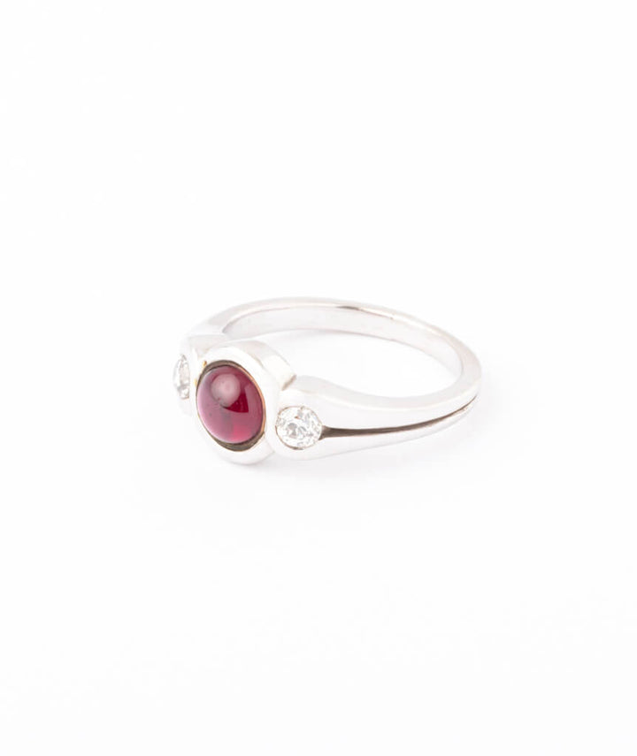 Caillou Paris - Bague Art deco Uria grenat gauche