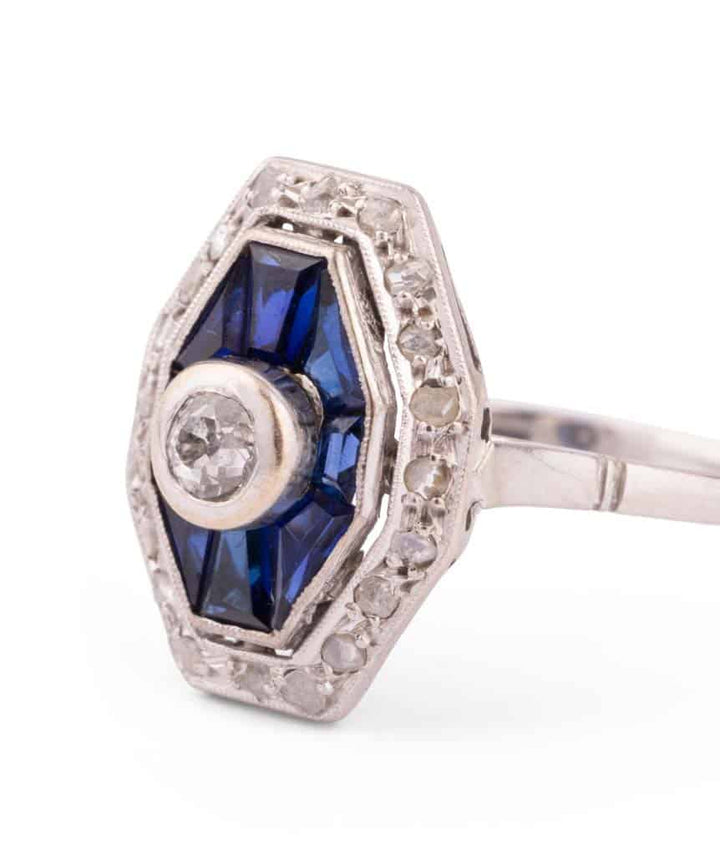 Caillou Paris Bague Art Deco Or Et Diamants Huo Gros Plan Gauche