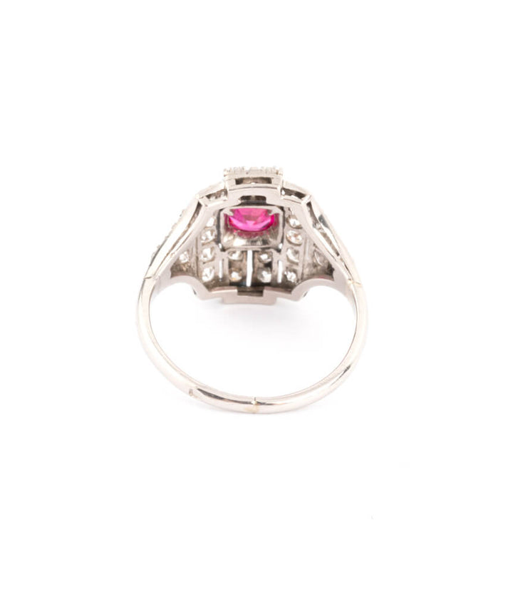 Caillou Paris - Bague Art deco rubis Aylem dos