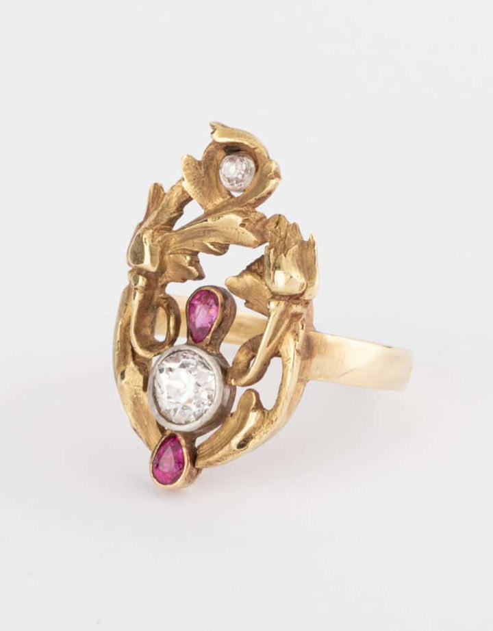 Caillou Paris - Bague Art nouveau Houxi gauche