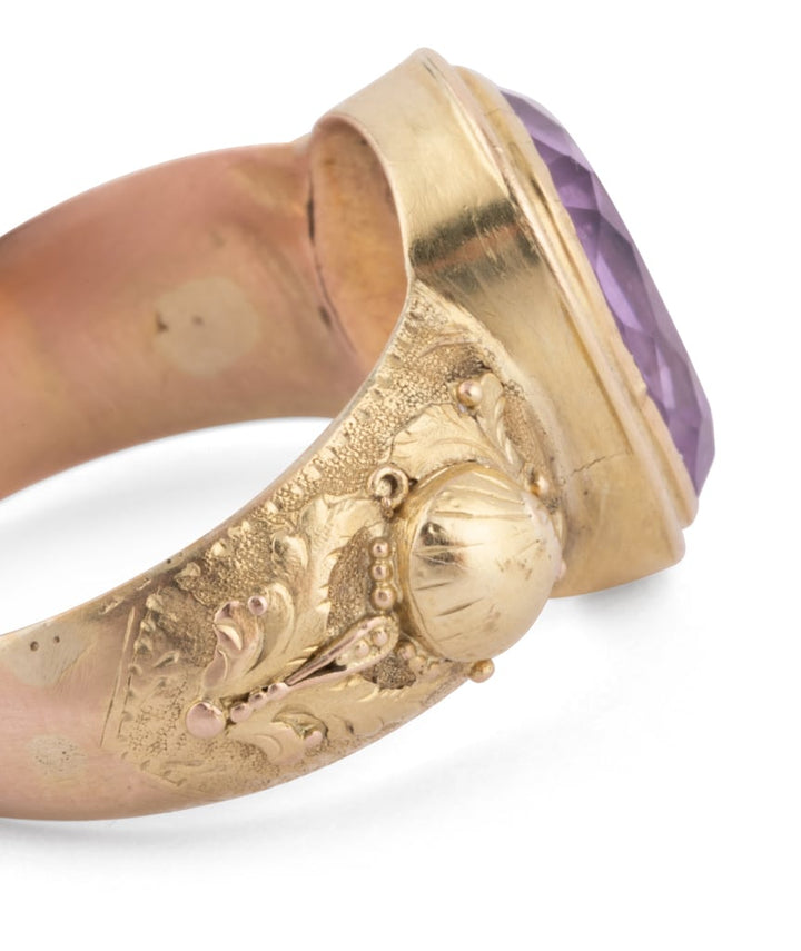 Caillou Paris Bague Art Nouveau Amethyste Rego Gros Plan 2