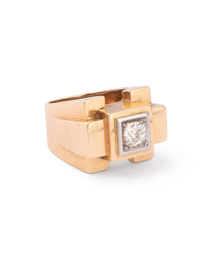 Caillou Paris Bague Tank Chevaliere Diamant Gerrie Droite
