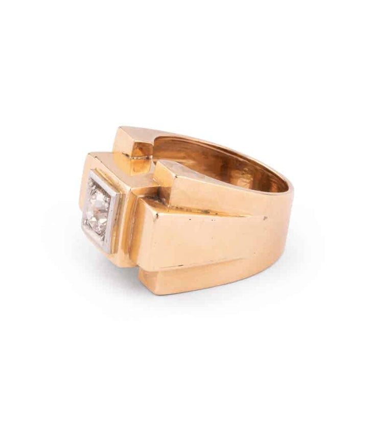 Caillou Paris Bague Tank Chevaliere Diamant Gerrie Gauche