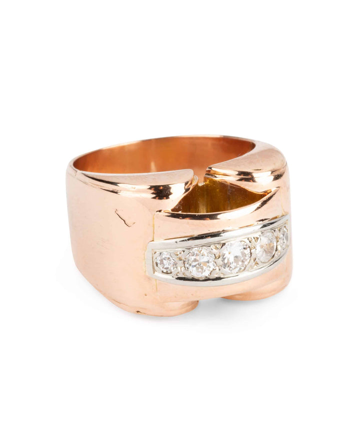 Caillou Paris Bague Tank Diamants Dallan Gros Plan