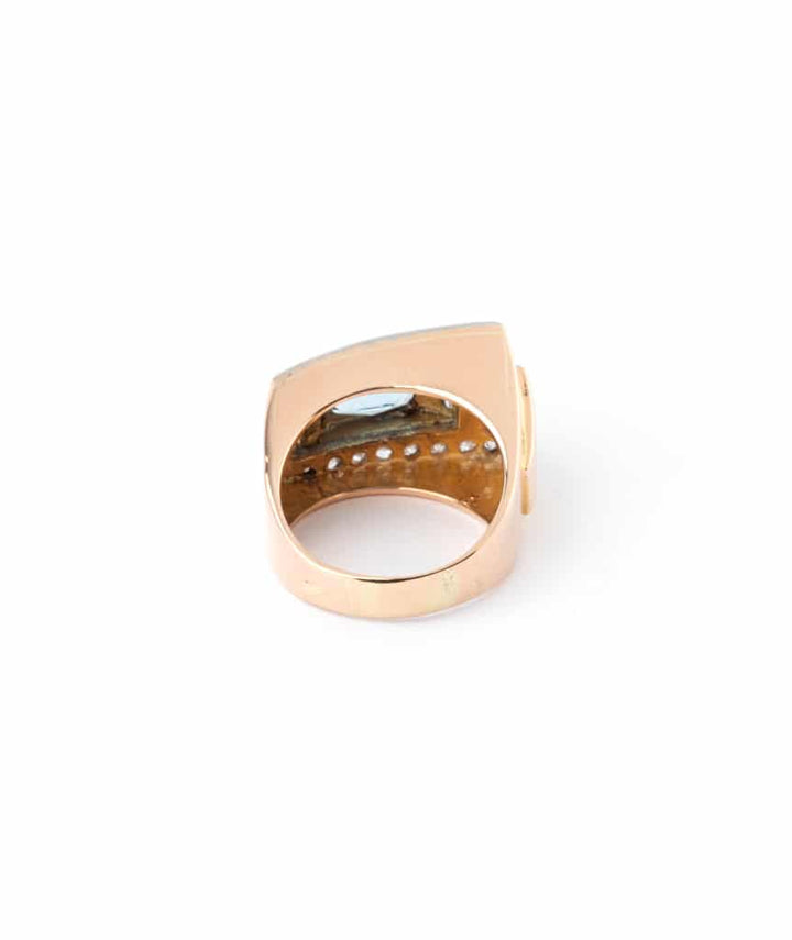Caillou Paris - Bague Tank en or "Azora" dos