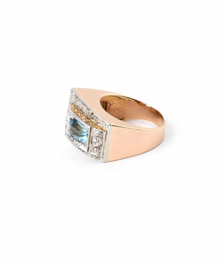 Caillou Paris - Bague Tank en or "Azora" gauche