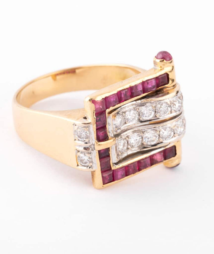 Caillou Paris - Bague Tank rubis et diamants Melar details 2