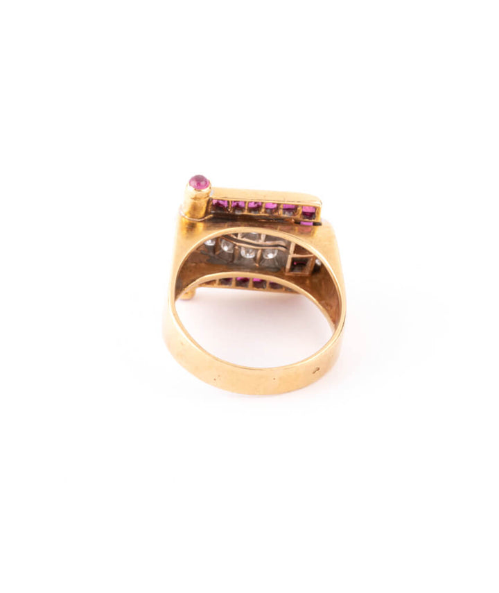 Caillou Paris - Bague Tank rubis et diamants Melar dos