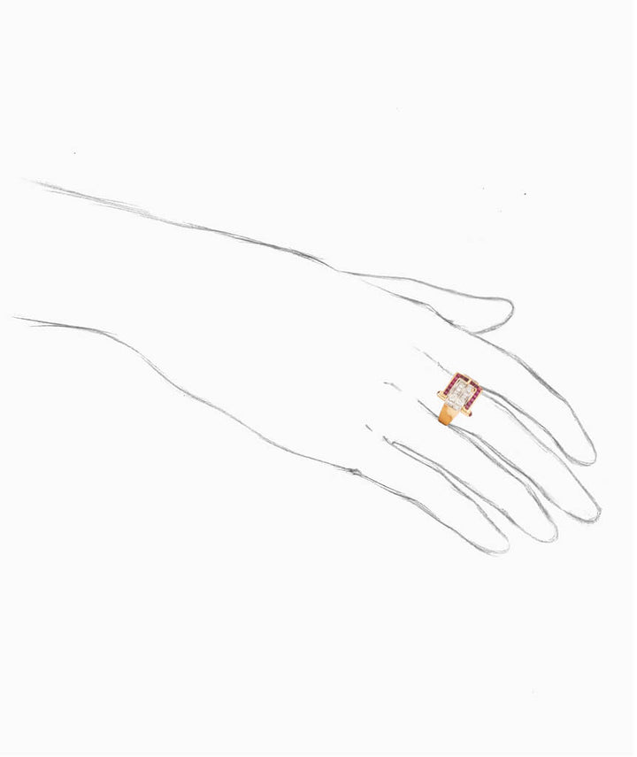 Caillou Paris - Bague Tank rubis et diamants Melar porter