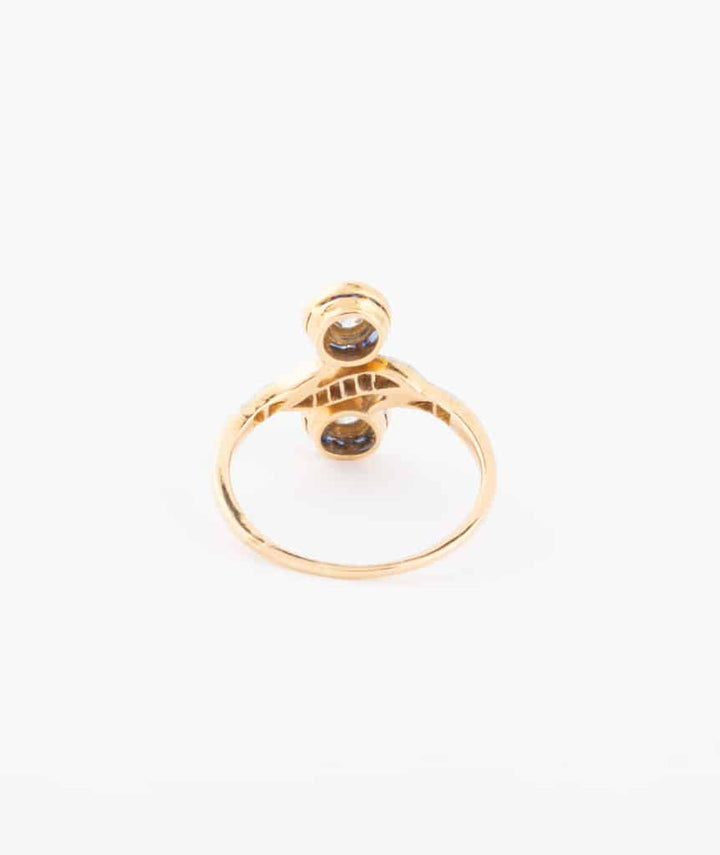 Caillou Paris Bague Toi Et Moi Ancienne Diamants Et Saphirs Ira Dos