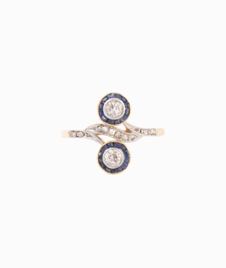 Caillou Paris Bague Toi Et Moi Ancienne Diamants Et Saphirs Ira