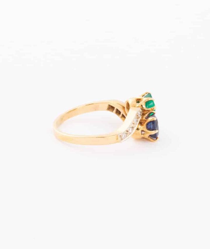 Caillou Paris Bague Toi Et Moi Ancienne Emeraude Et Saphir Lucita Profil