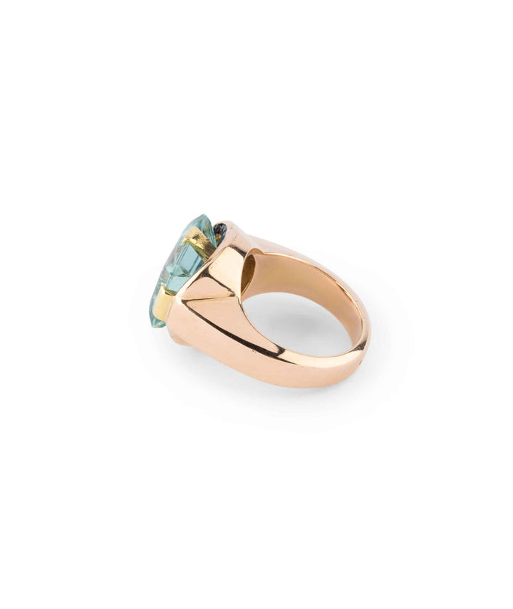 Caillou Paris Bague Ancienne Aigue Marine Ieva Profil