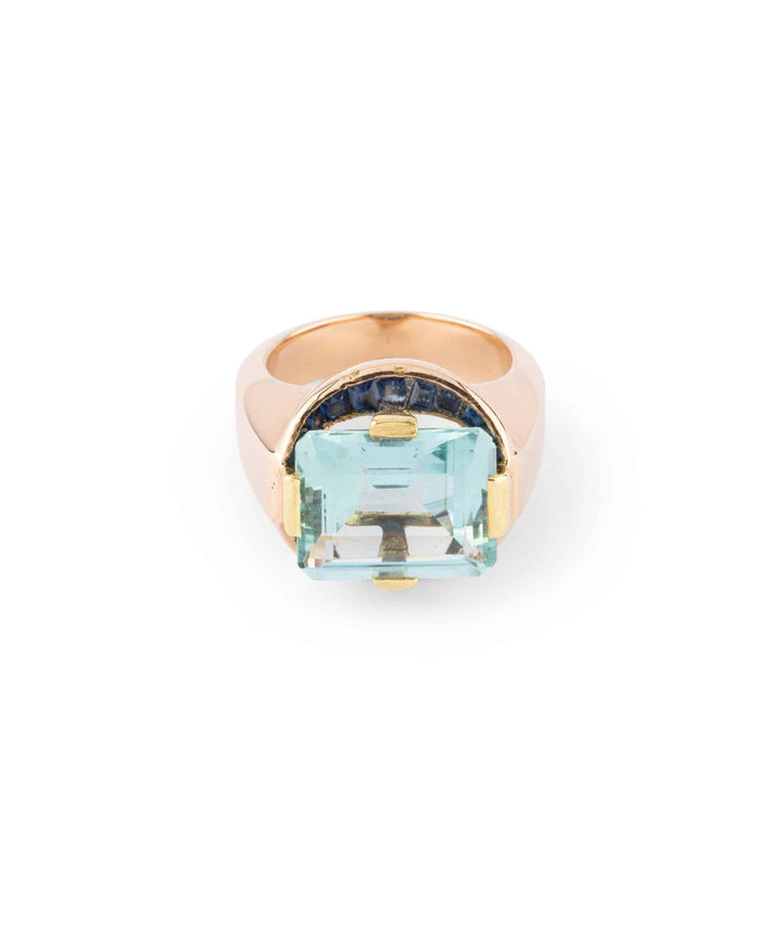 Caillou Paris Bague Ancienne Aigue Marine Ieva