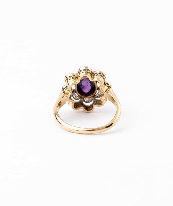 Caillou Paris - Bague ancienne améthyste "Iola" dos